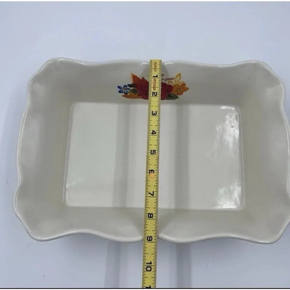 The Pioneer Woman Frontier Rose 12x8 Rectangular Ceramic Baker Dish White Floral